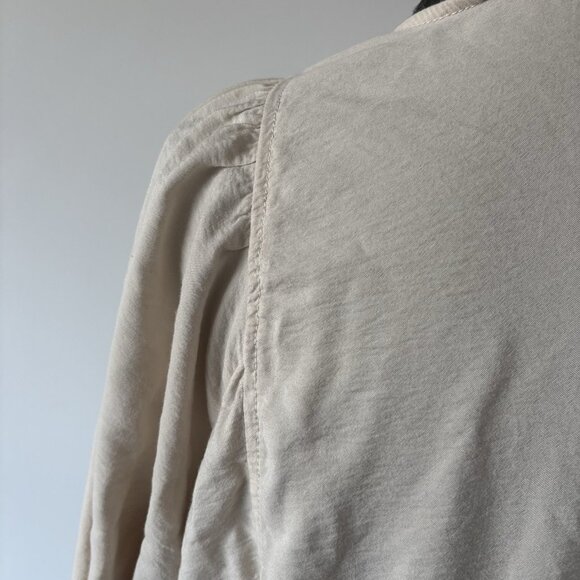 Madewell Tie-Front Paperbag Midi Dress Faux Wrap Peasant Boho Sz Medium - Picture 14 of 16